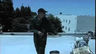 How to spray white roof coatings [upl. by Yhtommit]