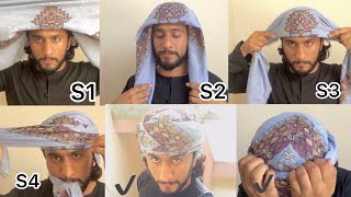 How to tie Omani Turban part 4  SheMagh style oman  Majid shah [upl. by Olwena]