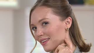 EternaGold Huggie Hoop Earrings 14K Gold on QVC [upl. by Nauqas]