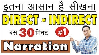 Direct Indirect SpeechNarration Part 1  RulesTricks in English Grammar in Hindi [upl. by Cirenoj]