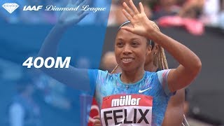 Allyson Felix 4965 WL wins the Womens 400m  IAAF Diamond League London 2017 [upl. by Ronica]