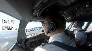 Approach and landing runway 12 Malaga Airport AGP LEMG [upl. by Islehc]