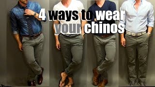 4 Ways To Wear Your Chinos  A Chino Tutorial [upl. by Harim]