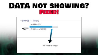 Drive not showing Data even though it still exists SSD HDD Flash Drive and other Fixed [upl. by Belac]