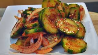 Quick and easy Korean cucumber salad Oi muchim [upl. by Lody]