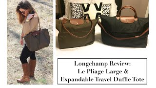 Longchamp Review Le Pliage Large Shoulder amp Le Pliage Expandable Travel Duffle Tote [upl. by Haynes931]