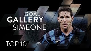 DIEGO SIMEONE  INTER TOP 10 GOALS  Goal Gallery 🇦🇷🖤💙 [upl. by Sone]