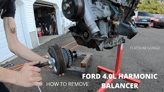 How to Remove a Harmonic Balancer on a Ford 40 SOHC Explorer Mountaineer Ranger Mustang [upl. by Anaujik]