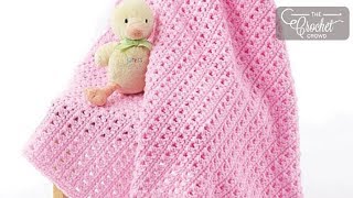 How to Crochet Beginner One Skein Baby Blanket [upl. by Enyala]