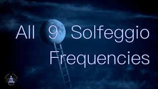 All 9 Solfeggio Frequencies  Sleep amp Meditation Music  Full Body Healing  9 hours Night Screen [upl. by Elrem]