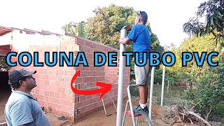 Coluna de concreto com tubo de pvc de 100mm [upl. by Doggett]