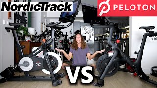 Peloton BIKE vs NordicTrack S22i studio cycle  PELOTON vs NORDICTRACK review [upl. by Eerdua]