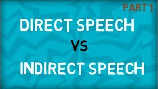 Direct Speech  Indirect Speech  Types of Speech [upl. by Krever]