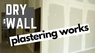 Gypsum Board Wall Installation  Fastest wall plastering [upl. by Relyk]