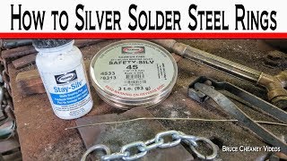 Harris Brazing Alloy  How to Silver Solder Steel Rings  Soldering Tutorial [upl. by Jard617]