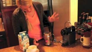 Nespresso Aeroccino Plus Frother Review Frothing Almond Milk [upl. by Eehsar]