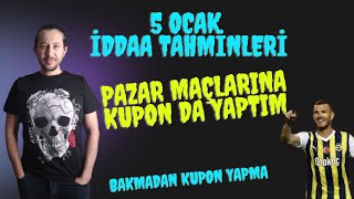 5 OCAK İDDAA TAHMİNLERİ iddaatahminleri analiz [upl. by Lemuelah]