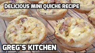 MINI QUICHE RECIPE  How To  Gregs Kitchen [upl. by Minnie]