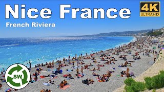 Nice France  The Most Beautiful Beach in French Riviera  Walking Tour 2021 4k 60fps [upl. by Anallij]